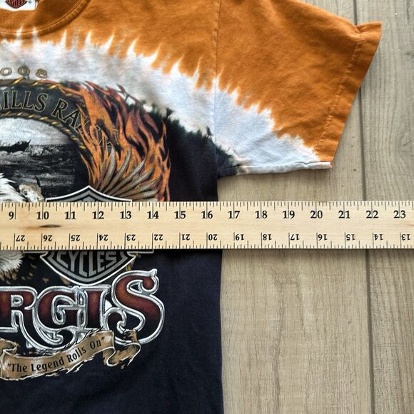 Harley Davidson 2008 Sturgis Black Hills Rally T-Shirt Mens Small Tye Dye Black - Picture 2 of 6